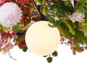 Bohemian plafondlamp zwart met gekleurde bloemen rood en roze - Flower PowerBohemian G9 Bohemian rond Binnenverlichting Lamp