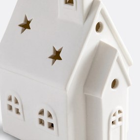 Kaarshouder in kerk vorm, in keramiek, Caspar