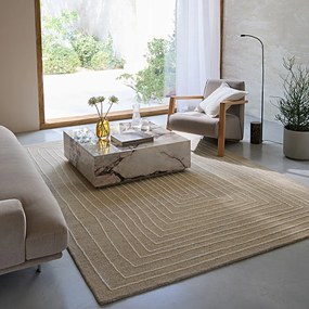 Handgetuft vloerkleed, geborduurde wol, Ikar