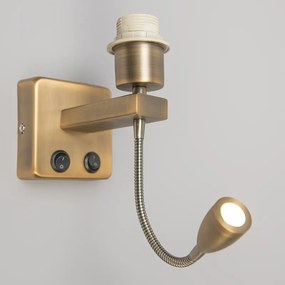 Wandlamp brons incl. LED met leesarm - Brescia Combi