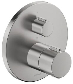 Duravit Thermostatarmaturen Afbouwdeel - inbouw bad/douchekraan - thermostatisch - 1 uitgang - Ø17cm - geborsteld RVS TH4200016070