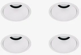 Pack Van 4 Inbouw Led-downlights Met Ronde Frames Ø8 Cm In Aluminium Orelva Warm Wit 2700k & Wit & 38º & 11 W - Sklum