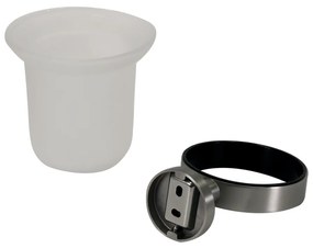 Plieger Vigo toiletborstel met glas geborsteld chroom