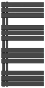 Belrad Handdoekradiator - links - aansluiting/comb - 1200X600mm- Zwart BUCZ1200600