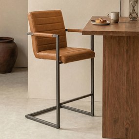 Tower Living Stoere Barstoel Industrieel Bull Cognac Rocca