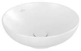 Villeroy & Boch Loop & friends opzetwastafel 42cm rond met overloop CeramicPlus stone white 4A4600RW