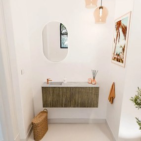 Mondiaz Joya DLux 100cm toiletmeubel dusk met wastafel faye links 1 kraangat glace