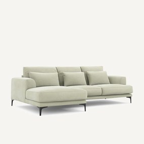 Linkse hoekbank in stonewashed fluweel, Marsile