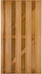 Tuindeur hardhout keruing recht rvs (90 x 180 cm) v-groef schermdikte 4,1 cm