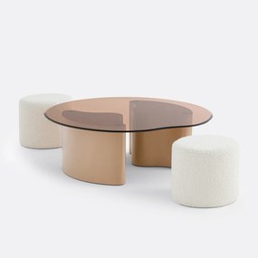 Salontafel met 2 poefjes, Poglio