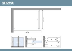 Brauer Oblivion inloopdouche helder glas 80cm zwart mat