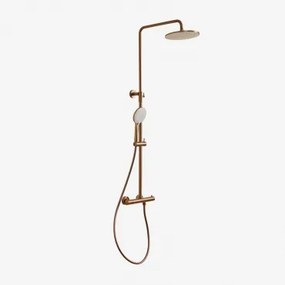 Orveta Thermostatische Douchekolom Van Messing Roze Goud Geborsteld - Sklum