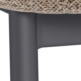 Mazzoni TORAY Latte Beige (stof Monza 60)/zwart onderstel - GESTOFFEERDE EETKAMERSTOEL VOOR KEUKEN/EETKAMER