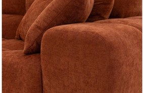Goossens Excellent Bank Kubus - 40 X 40 Cm Stiksel rood, stof, 1,5-zits, modern design met chaise longue rechts