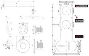 Brauer Black Carving complete inbouw regendouche set 10 met 30cm douchekop, gebogen muurarm en 3 standen handdouche mat zwart