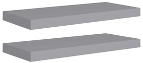 vidaXL Wandschappen zwevend 2 st 60x23,5x3,8 cm MDF grijs