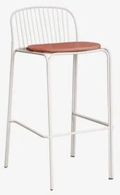 Pack Van 4 Hoge Tuinkrukken Van Staal Anerina ↑75 Cm & Gardenia Wit & Terracota - Sklum