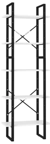 vidaXL Boekenkast met 5 schappen 60x30x175 cm spaanplaat wit