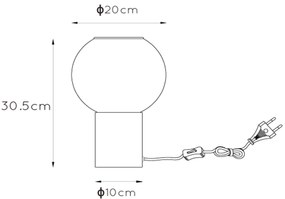 Lucide Marius tafellamp 20cm 1x E27 zwart