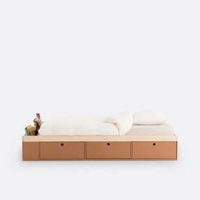 Grenen bed met opberglades, Bloky