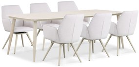 Tuinset 6 personen 240 cm Outdoor textiel Grijs Lifestyle Garden Furniture Andorra/Vienna