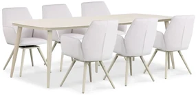 Tuinset 6 personen 240 cm Outdoor textiel Grijs Lifestyle Garden Furniture Andorra/Vienna