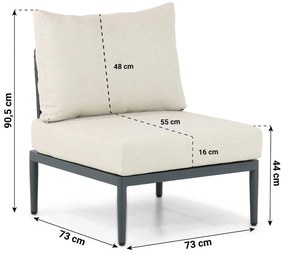 Hoek loungeset 6 personen Aluminium/wicker Grijs  Coco Ibiza