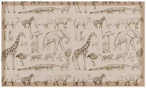 In- & outdoor vuilopvangmat Elephant Vintage Pattern