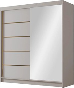 Kledingkast Closico Vallor III, Kasjmier, 215x180x58cm, 139 kg, Kledingkast deuren: Schuivend