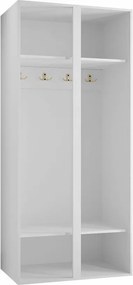 Kledingkast Hartford 394, Zwart, 186x74x44cm, 50 kg, Kledingkast deuren: Met scharnieren, Aantal planken: 2, Aantal planken: 2