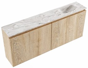 Mondiaz Ture DLux toiletmeubel 120cm washed oak met wastafel glace rechts zonder kraangat