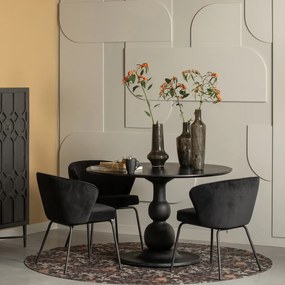 BePureHome Blanco Ronde Eettafel Met Bolpoot Zwart - 120 X 120cm.