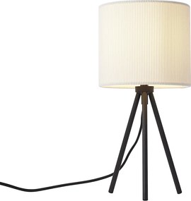 Moderne tripod tafellamp wit met velours kap - Luz