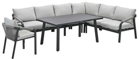 Garden Impressions Tarera lounge dining set 6-delig incl stoel - donker grijs