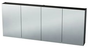 Nemo Spring Nebulo luxe spiegelkast - 160x65x17.8cm - 4 dubbelzijdige spiegeldeuren - glazen leggers - met stopcontact - zonder schakelaar - kleur: U899 ST9 Cosmos Grey 20037101
