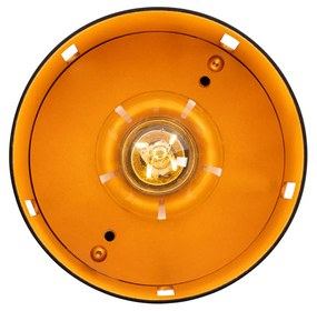 Design plafondlamp zwart met gouden binnenkant - Yana