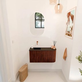 Mondiaz Joya 80cm toiletmeubel ronding rechts ruby met wastafel faye links zonder kraangat urban