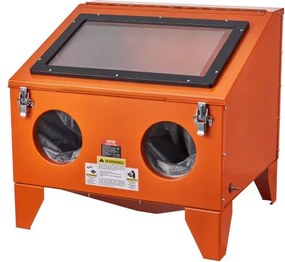 VEVOR zandstraalcabine 151L, zandstraalmachine van 40–120 PSI met onderstel, robuuste stalen zandstraalmachine met straalpistool en 4 keramische sproeiers voor het verwijderen van verf, vlekken en roest.