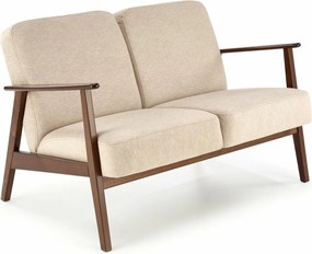 Bank Houston 2144, Afwezig, Afwezig, Donker walnoot, Beige, 120x77x77cm, 24.5 kg, Stof, Poten: Hout, Hout: Beuk