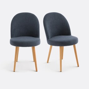 Set van 2 ribfluwelen stoelen Inès