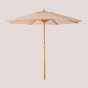 Houten en stoffen parasol (Ø290 cm) Cretas Hazelnoot Bruin - Sklum