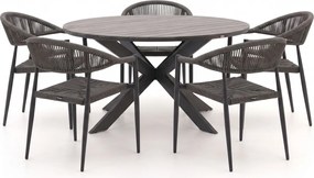 Diningset Manifesto | 5 personen polywood | Tuinset stapelbaar | 6-delig | Kees Smit Tuinmeubelen