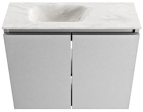 Mondiaz Ture DLux toiletmeubel 60cm plata met wastafel ostra links met kraangat