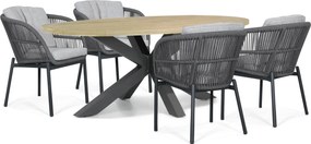 Tuinset 4 personen 200 cm Rope Grijs Lifestyle Garden Furniture Monaco/Brookline