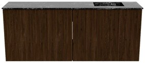 Mondiaz Joya DLux 100cm toiletmeubel walnut met wastafel faye rechts 1 kraangat lava