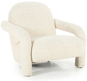 Eleonora Monica Design Fauteuil Beige Met Stoffen Armleuning