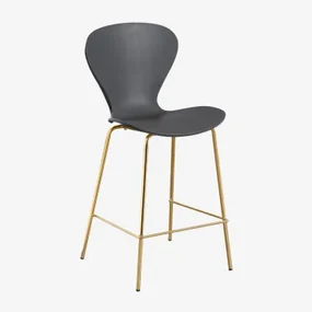Pak Van 4 Uit Hoge Krukken Donkergrijs & ↑65 Cm & Goud - Sklum