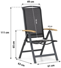 Lifestyle Garden Furniture Rosello Standenstoel Aluminium/teak Grijs