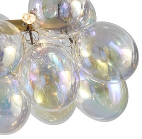 Eettafel / Eetkamer Design hanglamp goud met regenboog glas 8-lichts - Uvas Design G9 bol / globe / rond Binnenverlichting Lamp