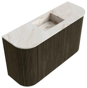 Mondiaz Joya DLux 75cm toiletmeubel ronding links/rechts shadow met wastafel faye midden zonder kraangat frappe